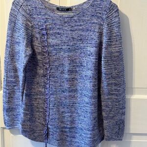 NIC+ZOE Blue and White Knit Top